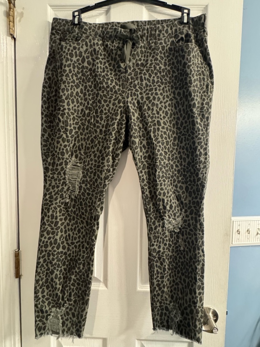 Royalty For Me Olive Leopard Print Joggers with Pink Accent